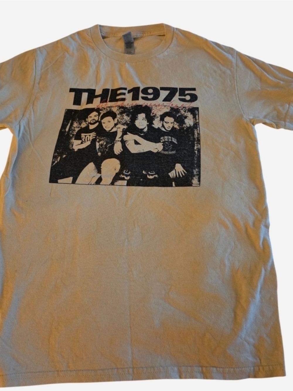 The 1975 Band Photo Graphic Tour Tee Shirt - Beige / Tan Small (S)